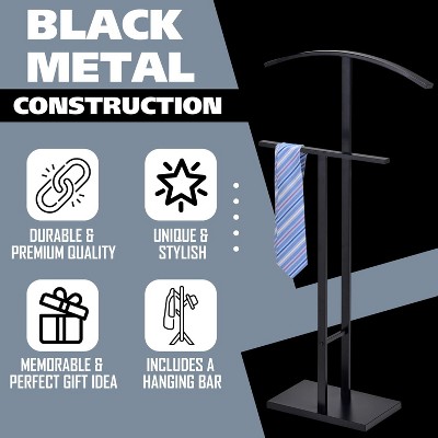 Chrome Finish Metal Suit Valet Stand with Hangers