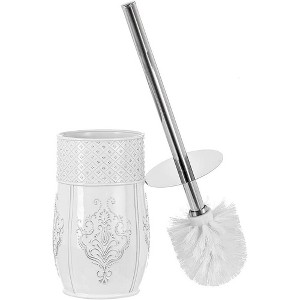 Creative Scents Vintage White Toilet Brush With Holder - 1 of 4