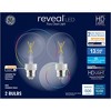 GE 2pk 60W Color Select G25 LED Globe Light Bulbs Clear: Dimmable, Warm White, Filament, 500 Lumens, E26 Base - 4 of 4