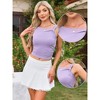 INSPIRE CHIC Women's Casual Sleeveless Asymmetrical Neck Slim Fit Party Summer Crop Tank Tops - 2 of 4