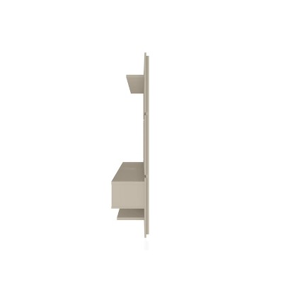 Astor Off White Modern Floating Entertainment Center with Sliding Shelf