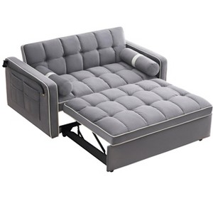 NicBex Modern Pull Out Sofa Bed Velvet Convertible Sleeper Sofa with Side Pockets and Pillows for Living Room - 1 of 4