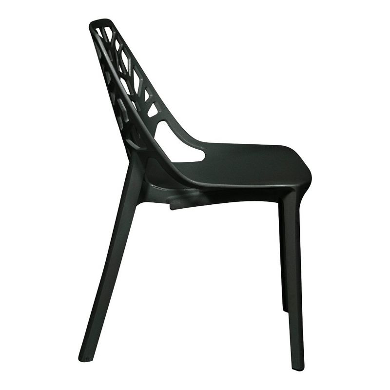 LeisureMod Cornelia Modern Plastic Dining Chair with Cut-Out Tree Design, 4 of 9
