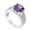 Slickblue 3 Ct. Cushion Cut CZ Engagement Ring, Rhodium Plated Criss-Cross Band, Multiple Color Options, Sizes 5-10 - 3 of 3