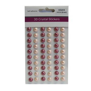 Essential Decor & Beyond Pink and Ivory Pearl Sticker 60-piece Per Sheet (Set of 5) - 1 of 1