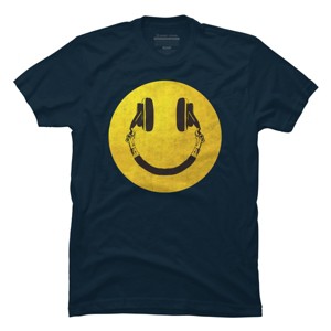 Men's Design By Humans music smile By arttypemachine T-Shirt - 1 of 4