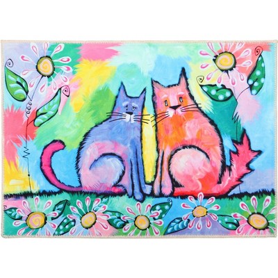 Olivia’s Home Furry Felines Doormat, 22" x 32", Indoor Cat Lovers Accent Mat for Entryway or Kitchen