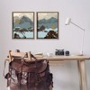 Stupell Industries Mountain Range over Abstract 2pc Floating Frame Art Set - 2 of 4
