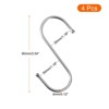 Unique Bargains Stainless Steel Bathroom Kitchen Utility S Hooks and Hangers 4 Pcs - 2 of 3