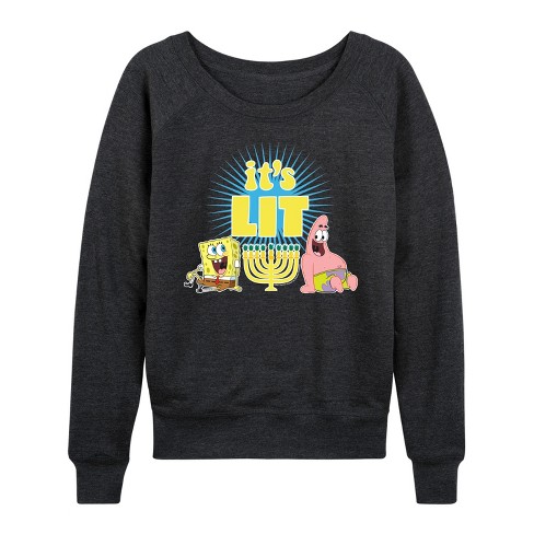 Women's - SpongeBob SquarePants - It's Lit Hanukkah Lightweight French Terry Slouchy - image 1 of 4