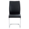 Sapphtopaz Minimalist Dining Chairs, PU Kitchen Chairs with Arched Metal Legs, High Resilience Accent Chairs for Dining Room - 3 of 4