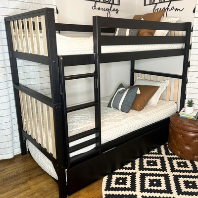 Max & Lily Scandinavian Twin Over Twin Bunk Bed With Twin-size Trundle ...