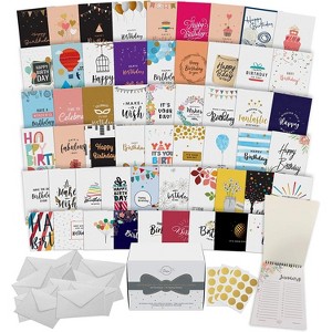 Dessie® 60 Happy Birthday Greeting Cards with Unique Designs and Birthday Wishes, 5”x 7” - 1 of 4