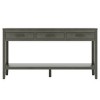 59" Farmhouse Console Table with 3 Drawers,Bottom Shelf & Iron Handles for Entryway,Living Room,Hallway-Baofuwish - 3 of 4