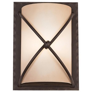 Minka Lavery Rustic Wall Light Sconce Aspen Bronze Hardwired 9 1/4" Fixture "X" Wire Design Scavo Glass Shade for Bedroom Bathroom - 1 of 4