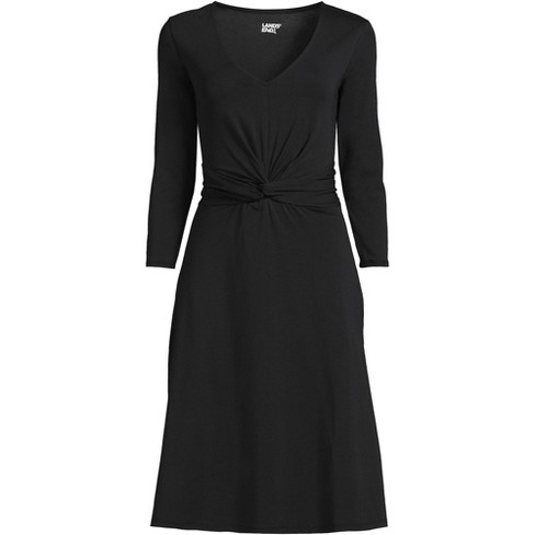 Three Quarter Sleeve Wrap Dress