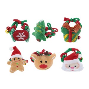 Unique Bargains Christmas Hair Rope Cookies Cartoon Bell for Christmas Multicolor 6 Pcs - 1 of 4