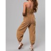Women's Washed Drawstring Sleeveless Jumpsuit - ee:some - 3 of 4