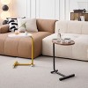 Okak C-Shaped End Table with Slide-Under Design Narrow Sofa Table for Small Spaces, MDF Top & Steel Frame, 50lb Capacity, Quick Assembly(Set of 1/2) - 3 of 4