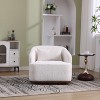 Okak Fine Modern 360° Swivel Barrel Chair Accent Chair with Soft Pillow Round Sofa Armchair Club Chair for Hotel Lounge Bedroom - 3 of 4