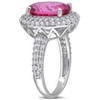 EVERLY JEWELRY |Sterling Silver 7 1/7 CT TGW Pink Topaz Created White Sapphire Halo Ring - 2 of 4