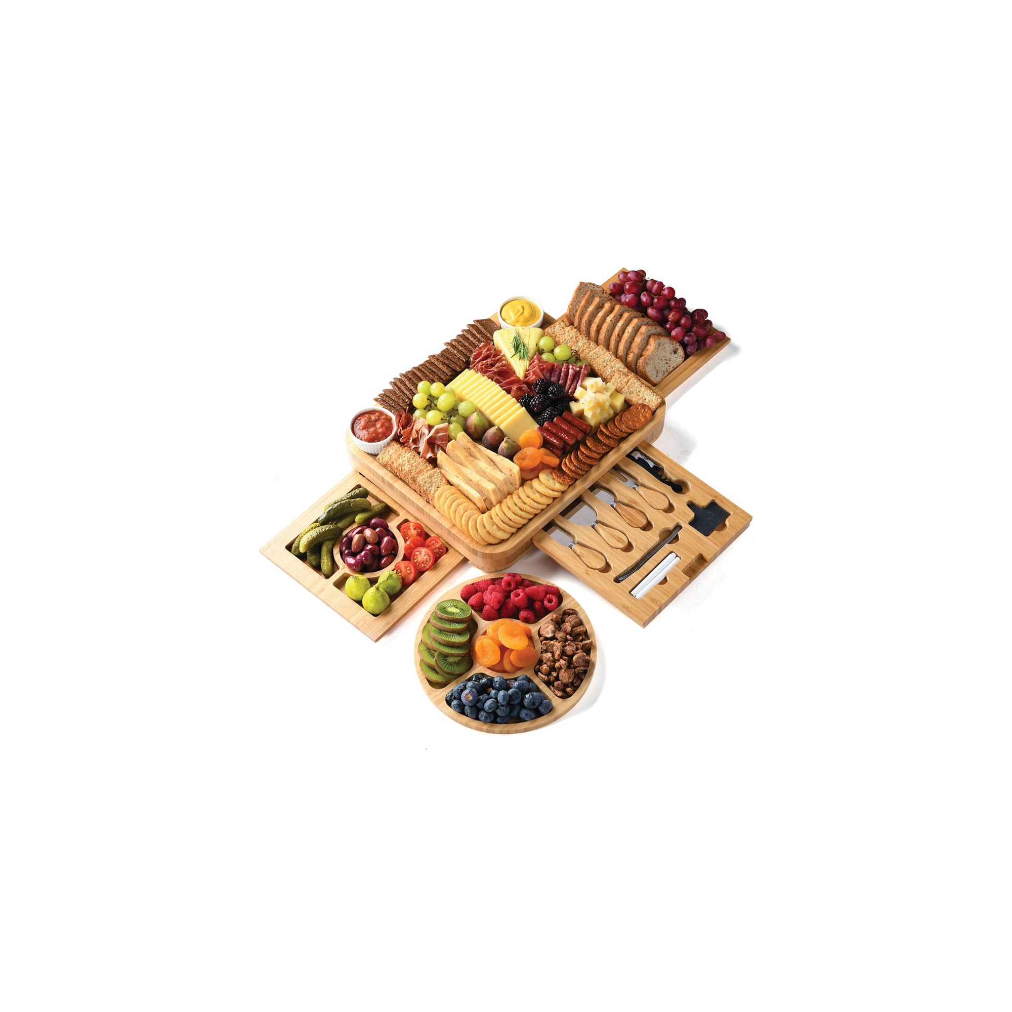 Wooden Charcuterie Board Set with Serving Utensils and Charcuterie Tray - Cutting Board and Cheese Board for Wine Night, Parties - Homeitusa