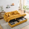 CENGHU 82 Inches Corduroy Sofa, Sectional Sofa, two Storage Feet +4 Throw Pillows, L Shaped Sofa Couches for Living Room, Office - 3 of 4