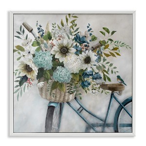 Stupell Industries Floral Bike Basket, 17" x 17" - 1 of 4
