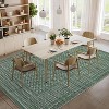 Washable Checkered Waffle Print Rug Non Slip Low Pile Rug Soft Contemporary Throw Floor Cover Foldable Indoor Carpet for Living Room Bedroom Playroom - 3 of 4