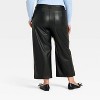 Women's Faux Leather Sailor Pants - A New Day™ Black - 2 of 3