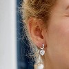 Sterling Silver Love Knot Hoop Earrings – CZ & Heart Charm, Hypoallergenic Dangle Jewelry Gift - 2 of 4