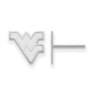 Black Bow Jewelry 14k White Gold West Virginia Mountaineers NCAA Post Earrings - 1 of 3