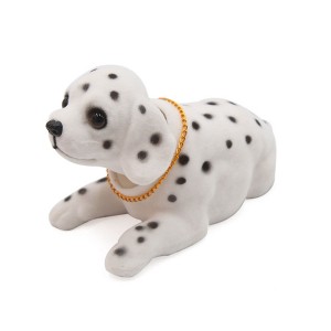 Unique Bargains Dalmatian Shaped Shaking Head Nodding Dog Decoration for Car Dashboard White - 1 of 4