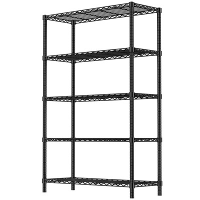 VYNXARIA 36" 5-Tier Black Wire Shelf - 350LBS Capacity