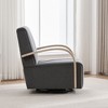 PAGED Swivel Accent Chair Channel Tufted Lounge Reading Chair with Solid Wood Armrests, Single Sofa Armchair for Living Room - 4 of 4
