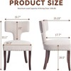 QingMoon Dining Chairs Set of 2, Linen Upholstered Kitchen Chairs with Curved Backrest and Nailhead Trim for Living Room - 4 of 4