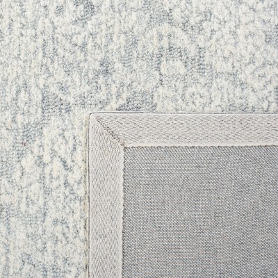 Light Gray Floral Hand-Tufted Wool Runner Rug