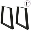 vidaxl dining table legs v-shape steel black 31.5"x(28.3"-28.9") with adjustable foot levelers for desks/dining/coffee tables - 4 of 4
