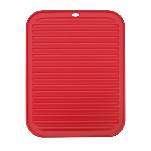 Unique Bargains Silicone Dish Drying Mat Under Sink Drain Pad Heat  Resistant Non-slipping Suitable For Kitchen Red : Target