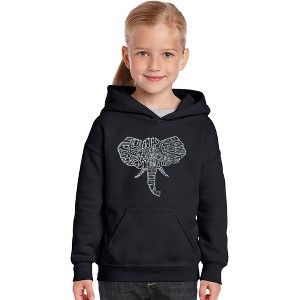 LA Pop Art Girl's Word Art Hooded Sweatshirt - Tusks - 1 of 4