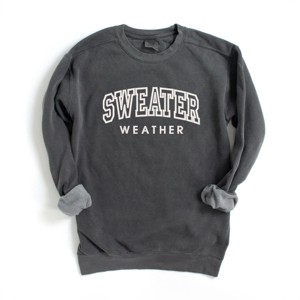 Simply Sage Market Embroidered Sweater Weather Garment Dyed Sweatshirt - 1 of 4