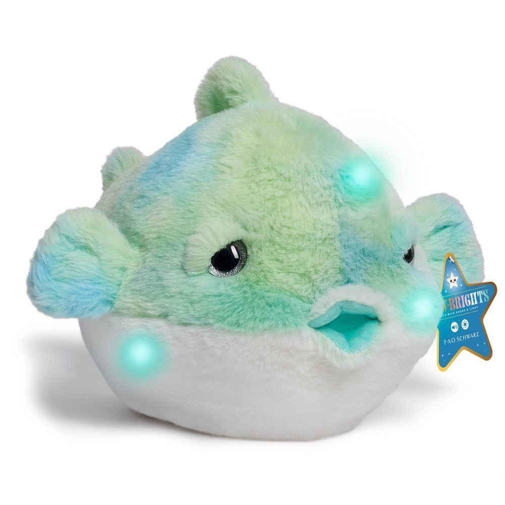 FAO Schwarz 12" Glow Brights LED with Sound Blowfish Toy Plush