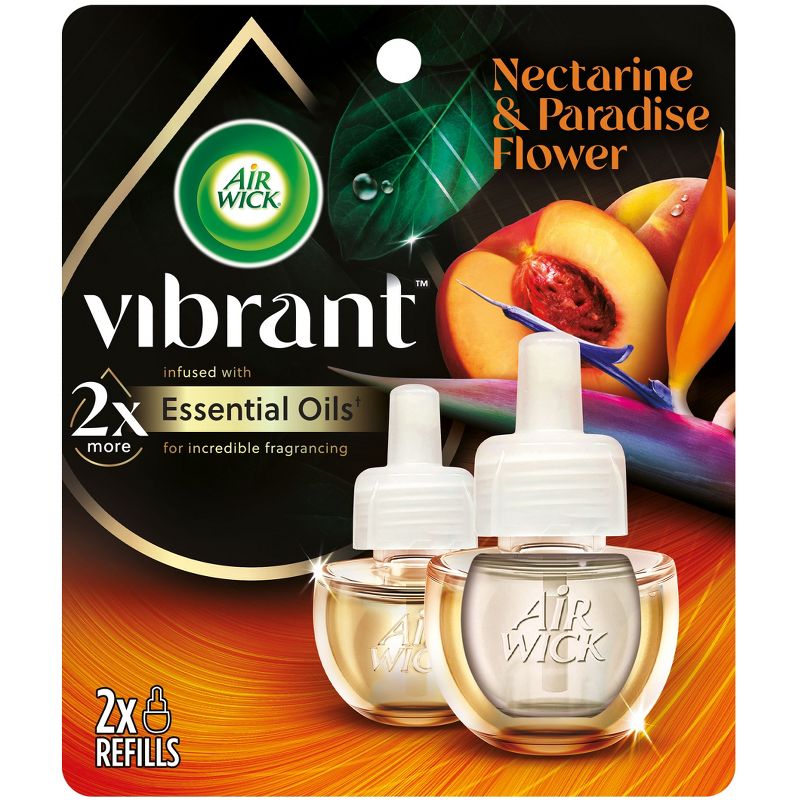 Air Wick Vibrant Scented Oil Air Freshener Refill - Nectarine &#38; Paradise - 1.34 fl oz/2pk, 1 of 8