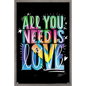 Trends International Jason Naylor - All You Need Is Love Framed Wall Poster Prints - 1 of 4