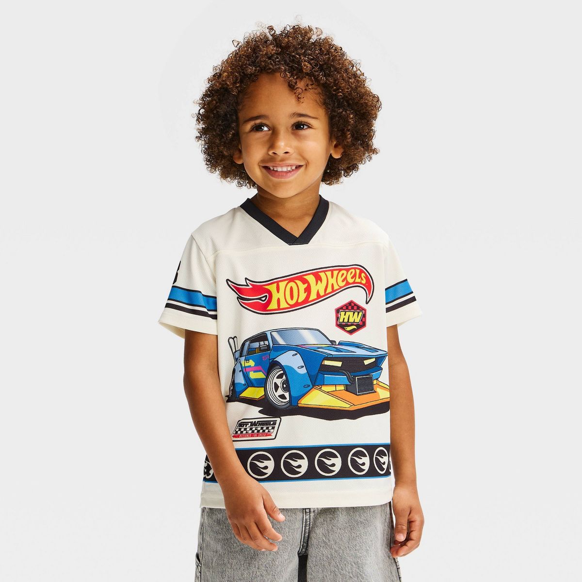 Toddler Boys' Hot Wheels Jersey - White