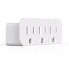 ELEGRP Triple Outlet Extender, 3 Prong Grounded Wall Tab with 3 Electrical Outlets for Travel Home Hotel Office, ETL Listed, White £¨3 Pack) - 2 of 4