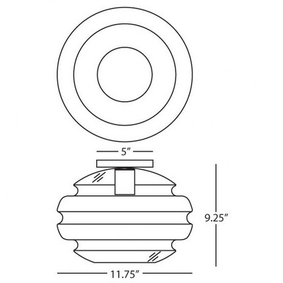 Horizon Modern Brass and Clear Glass 9.25" Flush Mount