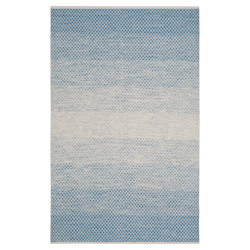 Blue/Ivory Geometric Flatweave Woven Area Rug 4'x6' - Safavieh