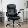 Okak Massage Executive Office Chair with 6 Vibration Points, Heated Desk Chair with Flip-up Armrest and Adjustable Height for Study, Office, Black - 2 of 4