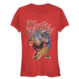 Juniors Womens Jurassic Park I'm Roarsome T.Rex T-Shirt - 1 of 3